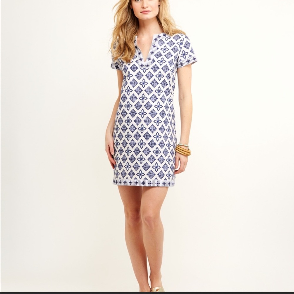 Vineyard Vines Dress Whale Tail Tile Print